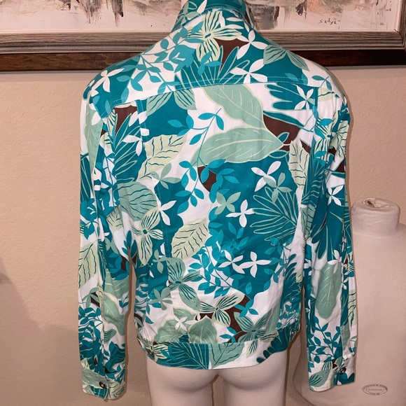 LH Sport Blue and White Denim Jacket Vintage Size M - Picture 2 of 8